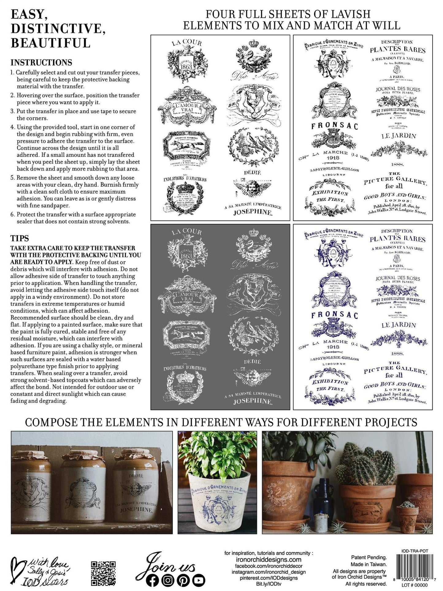 The Owl Box TRADITIONAL POTS IOD TRANSFER 12×16 PAD™